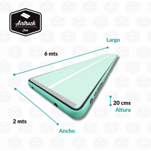 Airtrack 6 x 2 Metros x 20 Cms  color Menta